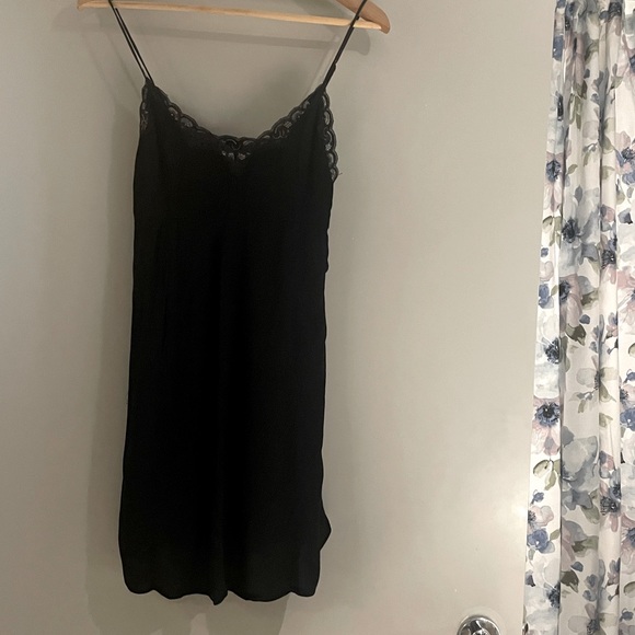 Black Wilfred Lace Trimmed Mini Dress | Aritzia | Size S - Picture 2 of 6